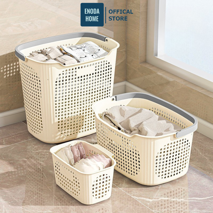 Set Giỏ Đựng Quần Áo 3 Màu 3 Size Cho Gia Đình, Combo Giỏ Nhựa Đựng Đồ Có Quai Xách Tiện Lợi Q480