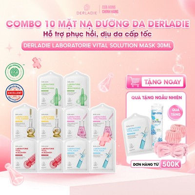 Combo 10 mặt nạ đa nhiệm hỗ trợ phục hồi cấp tốc DERLADIE LABORATORIE VITAL SOLUTION MASK 30ml x10