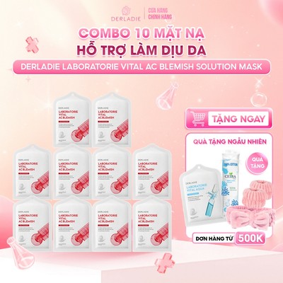 COMBO 10 Mặt Nạ Hỗ Trợ Làm Dịu Da DERLADIE LABORATORIE VITAL AC BLEMISH SOLUTION MASK 30mlx10