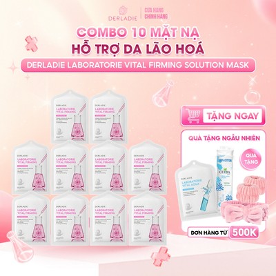 COMBO 10 Mặt Nạ Hỗ Trợ Phục Hồi Da Lão Hóa DERLADIE LABORATORIE VITAL FIRMING SOLUTION MASK 30ml