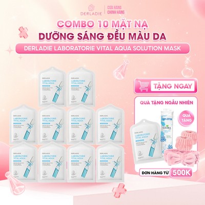COMBO 10 Mặt Nạ Hỗ Trợ Phục Hồi Da Khô Ráp DERLADIE LABORATORIE VITAL AQUA SOLUTION MASK 30mlx10