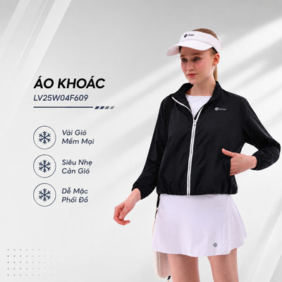 Áo Gió Nữ Livan LV25W04F609, Áo Khoác Thể Thao Mỏng Nhẹ Thoải Mái Vận Động