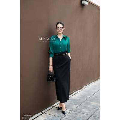 Áo Sơ Mi Công Sở Nữ MY WAY Dài Tay Bisic Sang Trọng Thanh Lịch 3MA02189