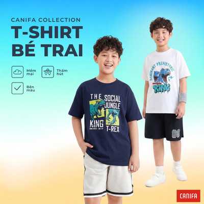 [ 18-27.8 GIÁ MỞ BÁN] Áo phông bé trai có hình in CANIFA mềm mại, thoáng và bền màu 2TS26S015