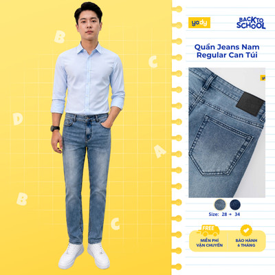 Quần Jeans Nam YODY Dáng Regular Can Túi TRA - MCJE26A019