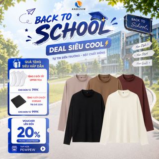 Áo giữ nhiệt AndiPew Rayon Premium Unisex Reguler Fit siêu mềm siêu ấm, thoáng khí mềm mịn