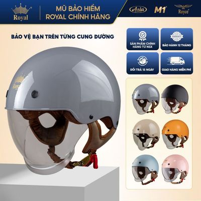Mũ Bảo Hiểm 1/2 Royal M239 Chính Hãng – Nửa Đầu Kính Âm | Size M L XL XXL | Đạt Chuẩn | BH 12T