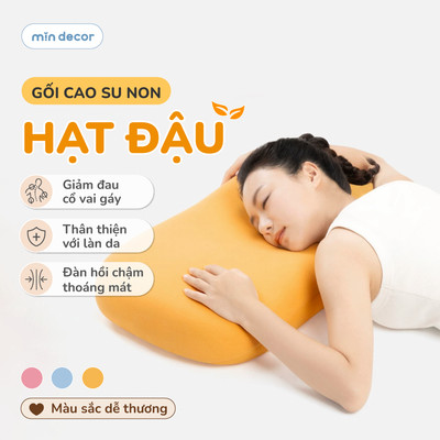 Gối Bụng Mèo Mịn Decor Cao Su Non 3D - Nâng Đỡ Cổ Vai Gáy, Giảm Đau Mỏi, Mềm Êm Đàn Hồi