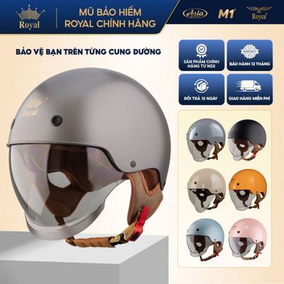 Royal M239 Mũ Bảo Hiểm Nửa Đầu Có Kính Âm Che Mặt, Size S M L XL XXL, Đạt Chuẩn, Bảo Hành 12 Tháng