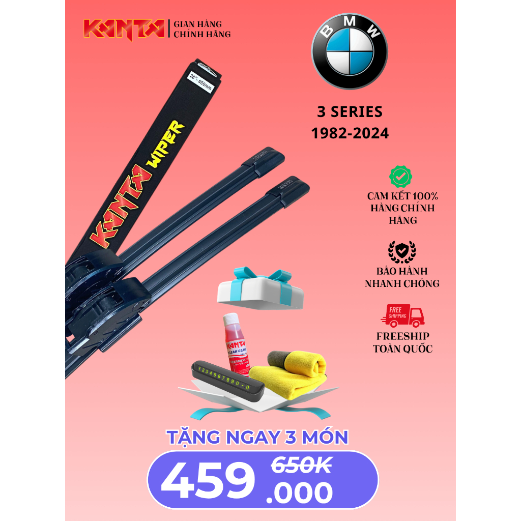 Gạt mưa Kanta LUXURY cho xe BMW 3 SERIES E30 E36 E46 siêu sạch siêu êm siêu bền (bảo hành 6 tháng)