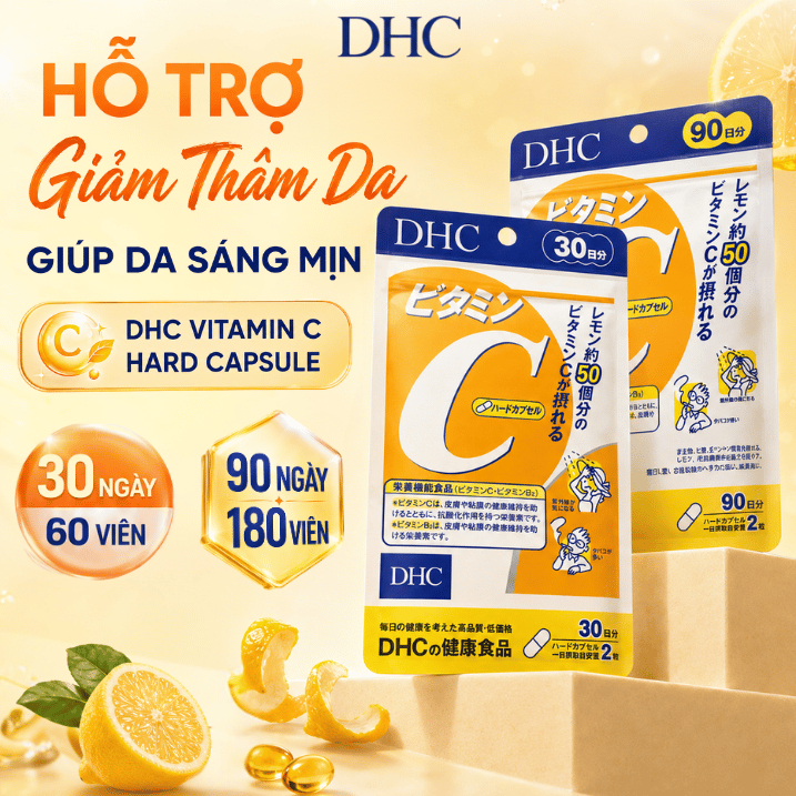 Viên Uống Vitamin C DHC 1000mg Nhật Bản - Chọn Gói 30 Ngày 60 Viên Hoặc 90 Ngày 180 Viên