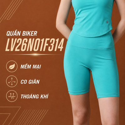 Quần Legging Đùi Nữ Livan LV26N01F314, Quần Short Ôm Ngắn Mỏng Nhẹ Chơi Thể Thao Vận Động Thoải Mái