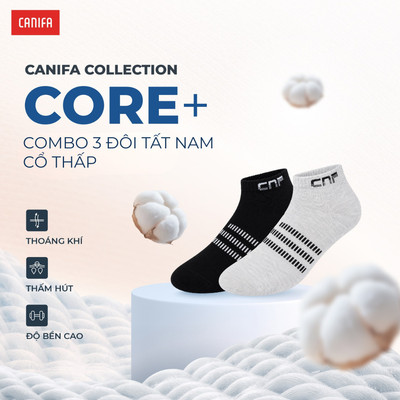 Pack 3 đôi tất nam CANIFA cổ thấp hỗ trợ hạn chế mùi 8AX26A005