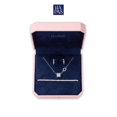 Set Combo Quà Tặng Trang Sức Dây Chuyền, Bông Tai và Vòng Tay Blush Silver HAPAS Jewelry