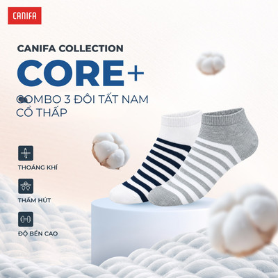 Combo 3 đôi tất nam CANIFA cổ ngắn 8AX25A003