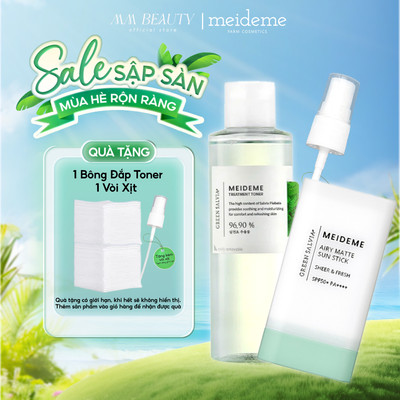 Combo Toner Meideme 200ml + Thanh Lăn Chống Nắng Meideme 18g Dưỡng Ẩm Làm Dịu Da