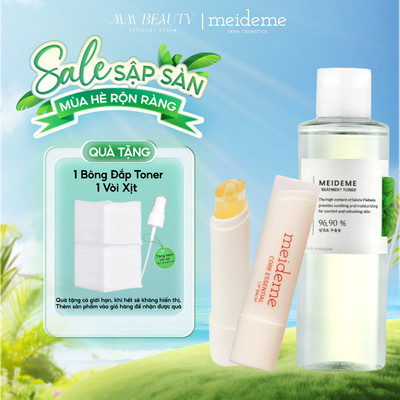 Combo Toner Meideme 200ml + Son Dưỡng Meideme Gold Hibiscus Lip Balm 4g Làm Dịu Và Dưỡng Ẩm
