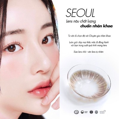 [GIÁ LIVESTREAM] Kính Áp Tròng Cận Angel Eyes Seoul (0-8 Độ) - Lens Nâu Tự Nhiên Không Giãn DIA 14.0mm