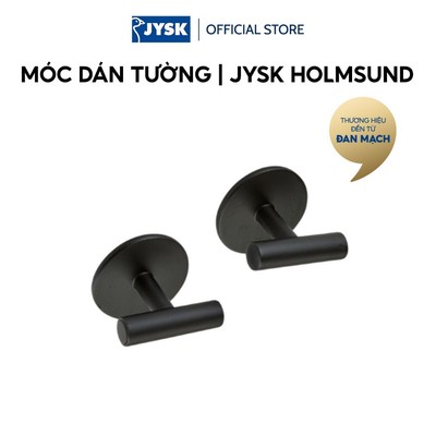Móc dán tường | JYSK HOLMSUND | nhựa ABS | đen | Ø4xC4cm | bộ 2 chiếc