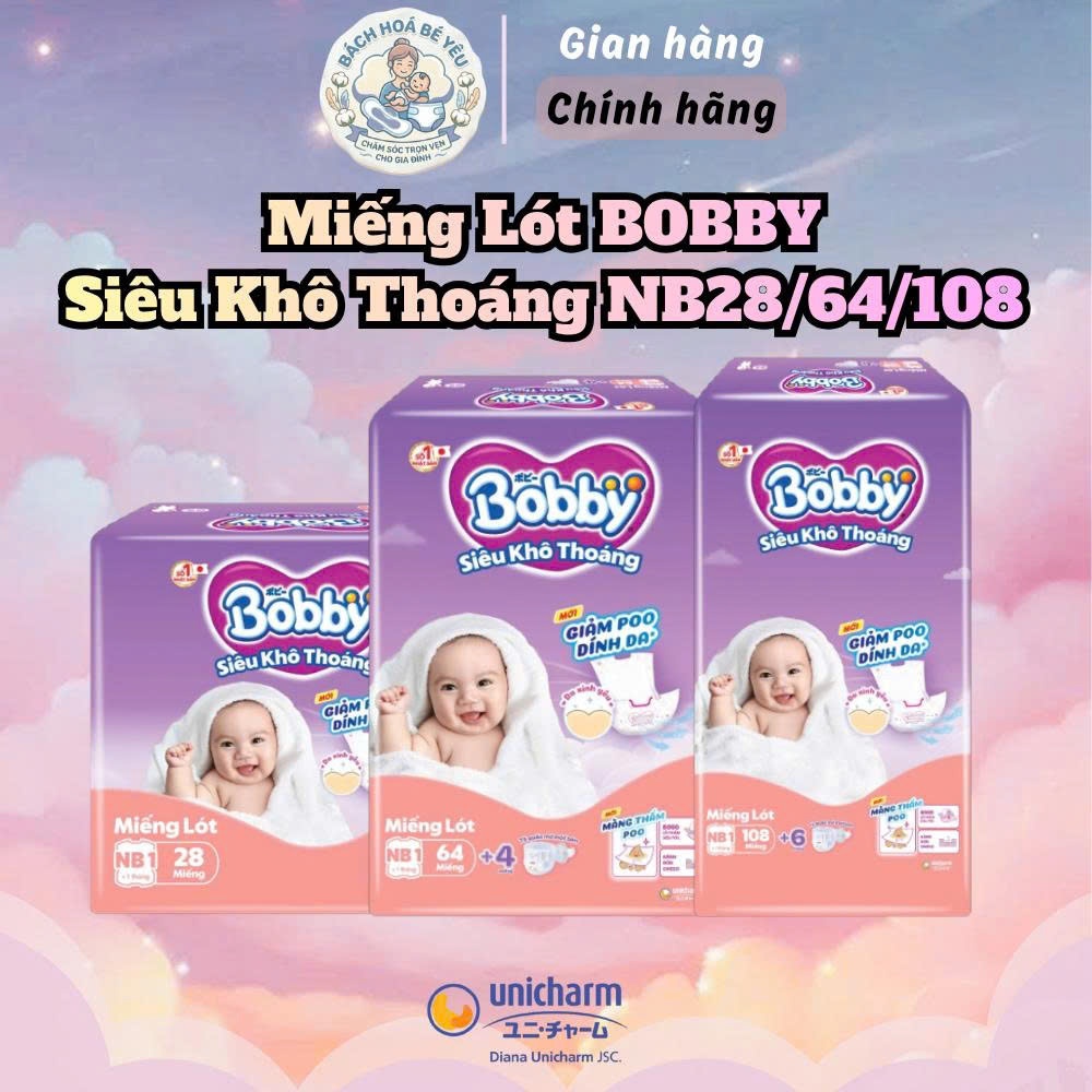 Miếng Lót Bobby Sơ Sinh Siêu Khô Thoáng NB1 – 28/64/108 Miếng