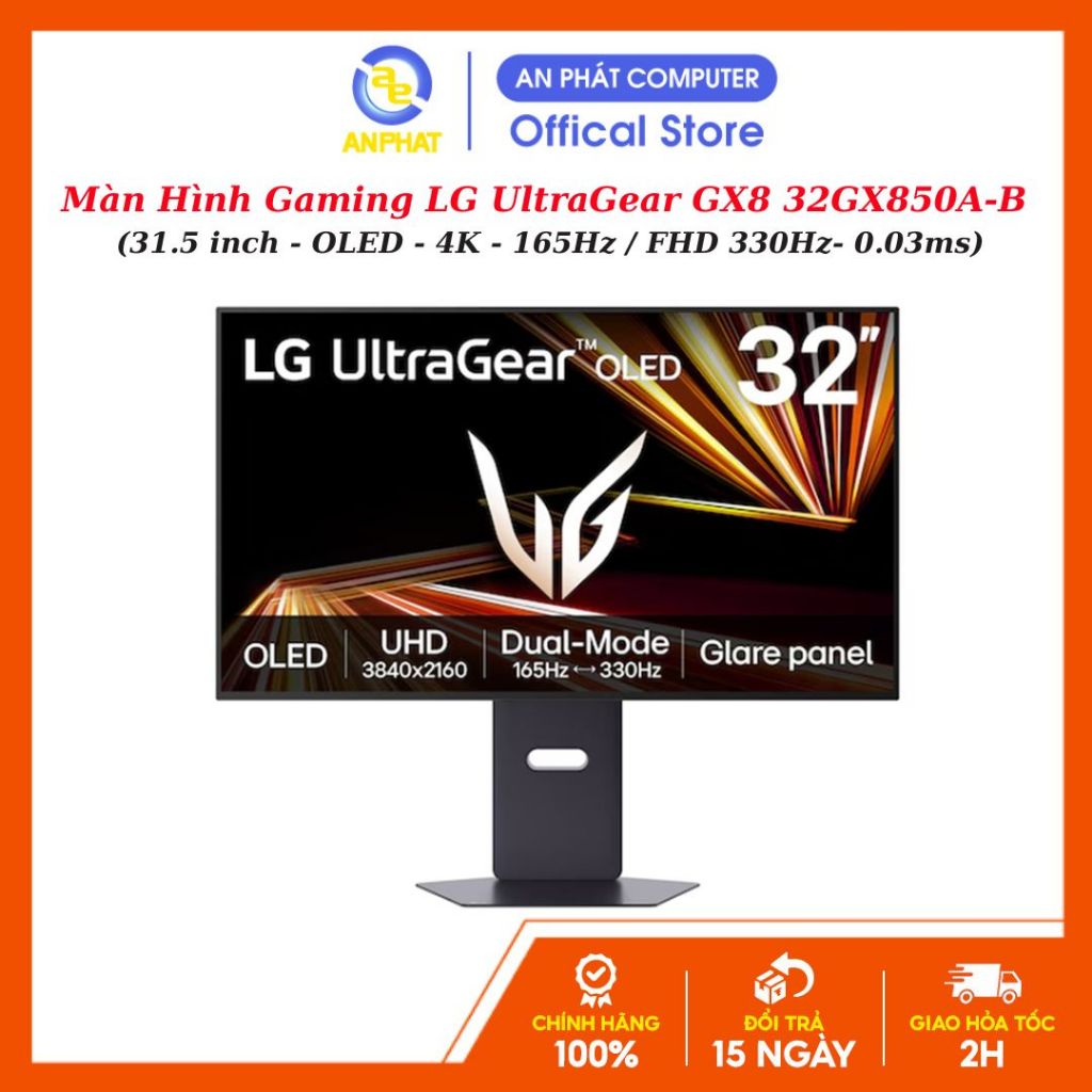 [BH 24 Tháng] Màn Hình Gaming LG UltraGear GX8 32GX850A-B (31.5 inch - OLED - 4K - 165Hz hoặc FHD 33