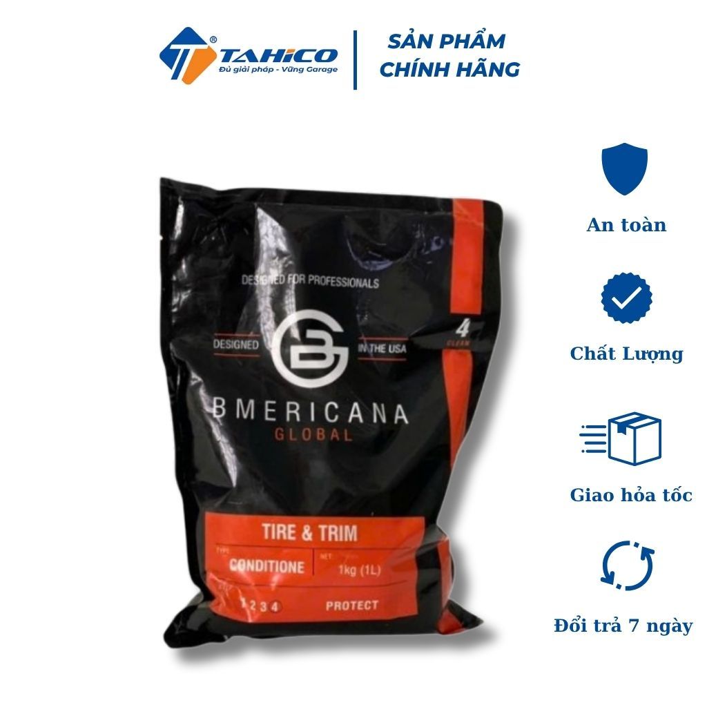 Bột Dưỡng Đen Bóng Lốp BMERICANA 1kg | Siêu Tiết Kiệm Đen Bóng Hiệu Quả