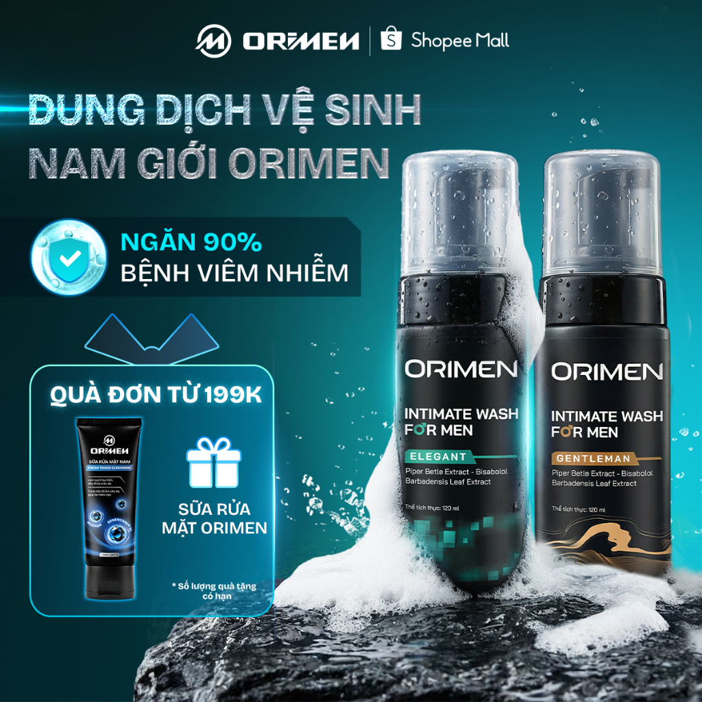 Dung dịch vệ sinh nam Orimen sạch khuẩn, ngăn ngừa viêm ngứa, bọt vệ sinh nam…