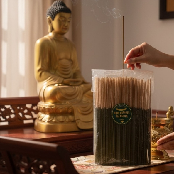 Nhang Khuynh Diệp 1kg ( 3 tât 750 nén nhang ) Thiên An , Nhang Sạch Từ Lá Khuynh Diệp, Hương Thơm Th