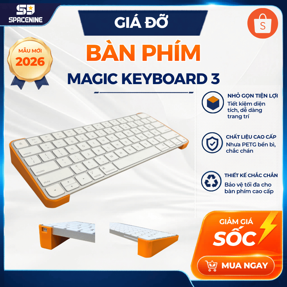 Giá Đỡ Bàn Phím Magic Keyboard 3, Nâng Góc Gõ 7 Độ Hỗ Trợ Touch ID, Thiết Kế Công Thái Học