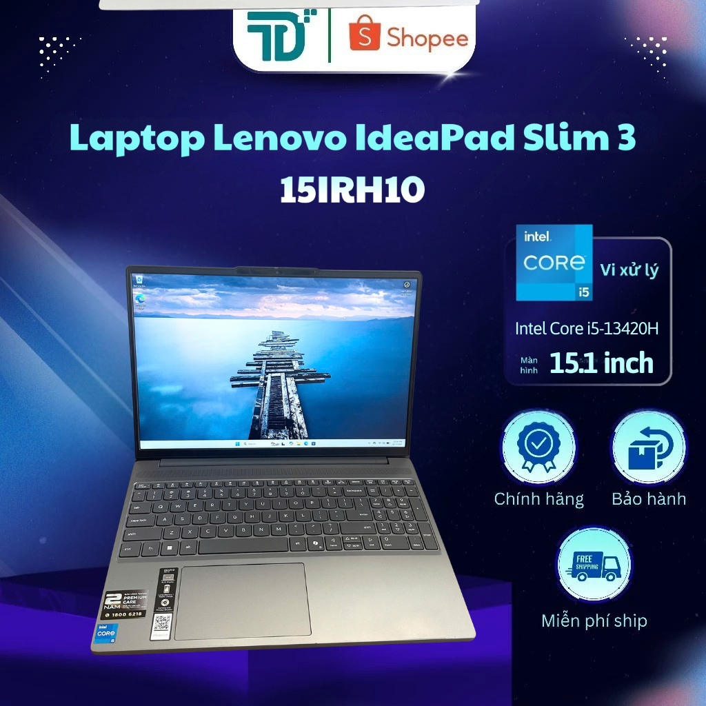 Laptop Lenovo IdeaPad Slim 3 15IRH10 i5 13420H/16GB/512GB/15.1 WQXGA_OLED/Win11 Xám - Laptop cũ