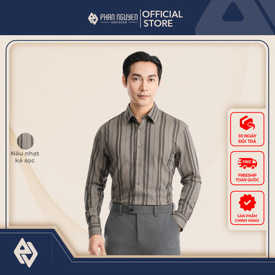 Áo sơ mi nam Phan Nguyễn, chất liệu bamboo cao cấp,mát, hạn chế nhăn nhàu, form slim fit SMD.1407