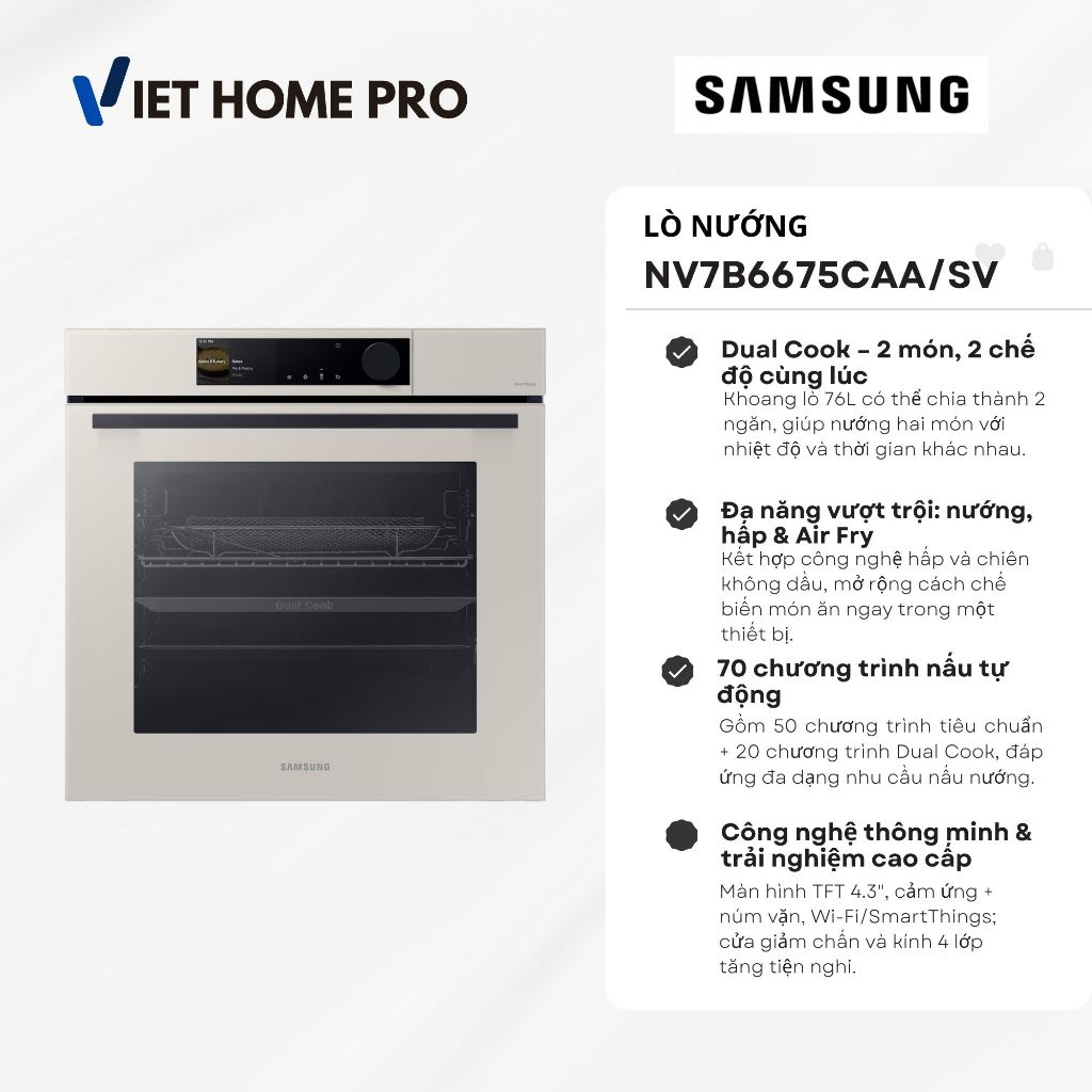 Lò Nướng SAMSUNG NV7B41201AS/SV | NV7B6675CAA/SV (mẫu trưng bày) ( lắp đặt và miễn phí )