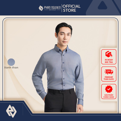 Áo sơ mi dài tay nam Phan Nguyễn, chất liệu tencel, mềm mại, thấm hút tốt, form regular fit SMD.1413