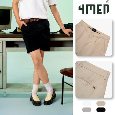 Quần Short 4MEN Signature Stripe Form Straight QS088 Năng Động, Dễ Phối Đồ