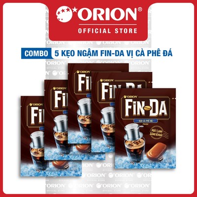 [LIVESTREAM] Combo 5 Gói Kẹo Cà Phê Đá Fin-Da (84g/Gói)