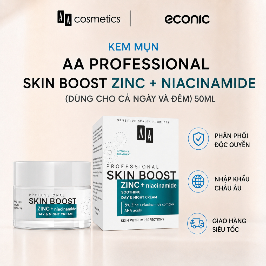 Kem mụn AA Zinc + Niacinamide 5% Thuần chay