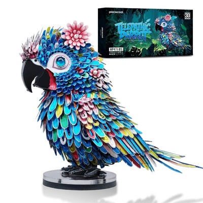 Mô Hình Kim Loại 3D Lắp Ráp Piececool Linh Tê Anh Vũ (173 mảnh, Telepathic Parrot) HP471-BS – MP1349