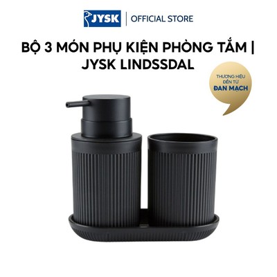 Bộ 3 món phụ kiện phòng tắm | JYSK LINDSSDAL | nhựa ABS/PP | đen
