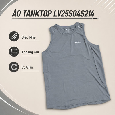 Áo Tanktop Nam Livan LV25S04S214 Thể Thao Co Giãn Thoáng Khí, Mặc Gym, Chạy Bộ, Tập Luyện, Đạp Xe, Bóng Chuyền, Pickle