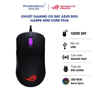 Chuột Gaming Có Dây ASUS ROG HARPE MINI CORE P524 (90MP04D0-BMUA00/ Đen) -Bảo hành 24 tháng