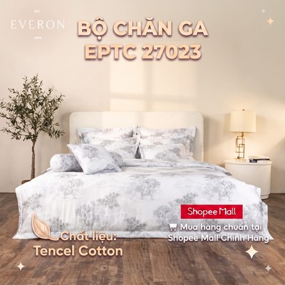 [EVERON] Bộ chăn ga EPTC 27023 Toile De Jouy - Vẻ đẹp trang nhã lịch sự