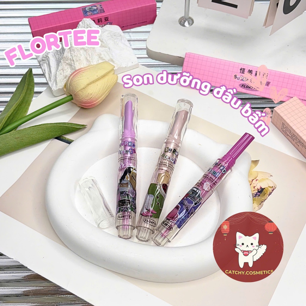 [FLORTTE] Son dưỡng có màu FLORTTE CHU đầu bấm