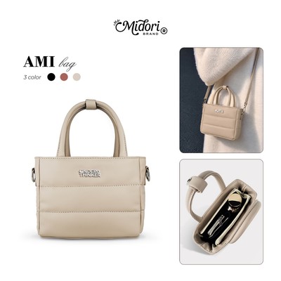 Túi Da PU AMI Túi Đeo Chéo Nam Nữ Thời Trang Unisex Du Lịch Đựng Điện Thoại Trượt Nước | M STUDIO