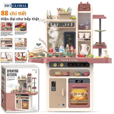 (Tặng bộ tạp dề hình thú) Đồ chơi nấu ăn nhà bếp BBT Global cỡ lớn cao cấp nhiều chức năng mẫu mới 2024