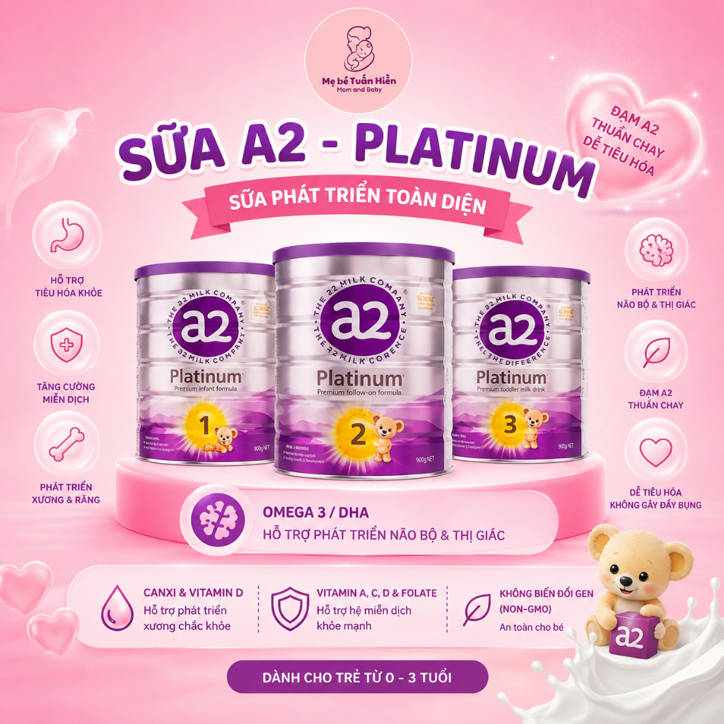 A2 Platinum là dòng sữa công thức của The a2 Milk Company, nổi bật với nguồn đạm A2 và công thức bổ 