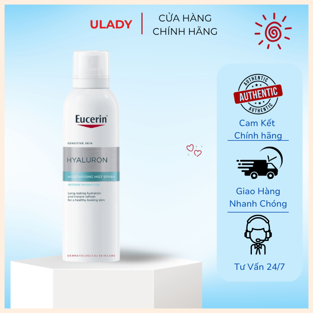 [Eucerin][Kèm Quà Tặng] Xịt Dưỡng Ẩm Eucerin Cho Da Nhạy Cảm - Hyaluron Moisturizing Mist Spray