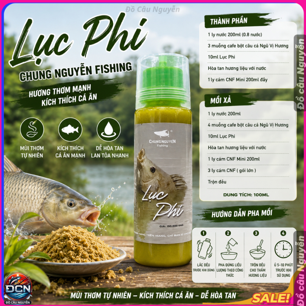Hương liệu câu cá rô phi Lục Phi Chung Nguyễn Fishing