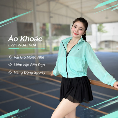 Áo Khoác Gió Thể Thao Nữ 1 Lớp Livan LV25W04F604, Siêu Nhẹ, Tiện Lợi Mặc Đi Chơi Pick, Chạy Bộ, Tập Gym
