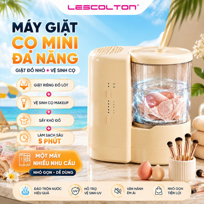 Dụng cụ vệ sinh cọ trang điểm Lescolton máy làm sạch bàn chải trang điểm tiện dụng siêu rẻ mới nhất 2024
