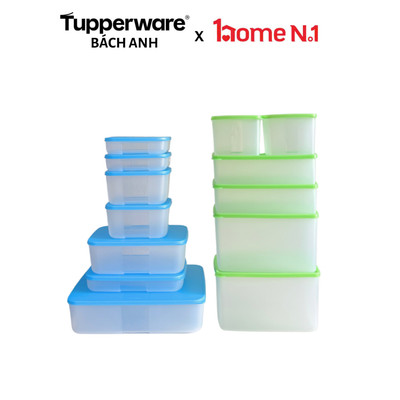 Bộ đôi trữ đông và trữ mát hoàn hảo Tupperware Basic Set (13 hộp) - Bảo hành trọn đời - Nhựa nguyên sinh PP số 5